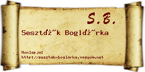 Seszták Boglárka névjegykártya